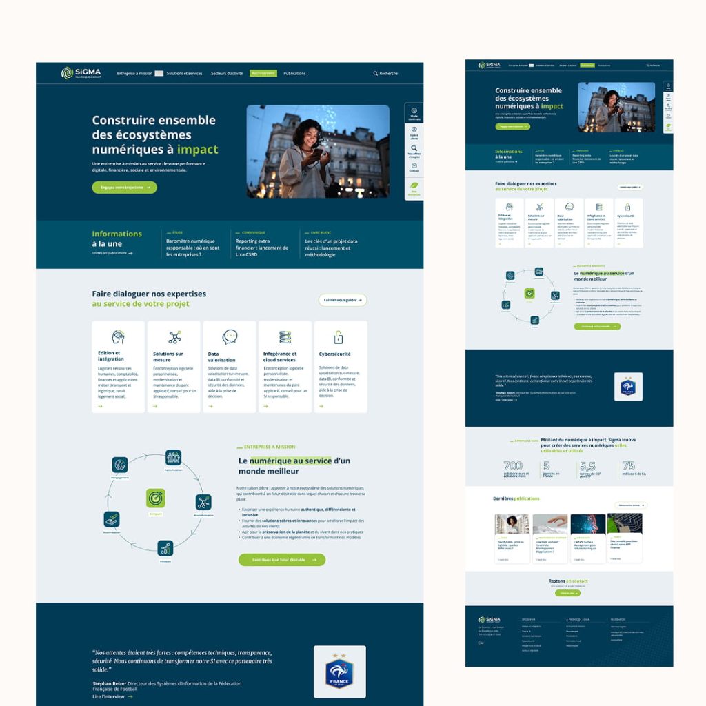 Refonte éco‑conçue du site Sigma Informatique – maquette UX/UI